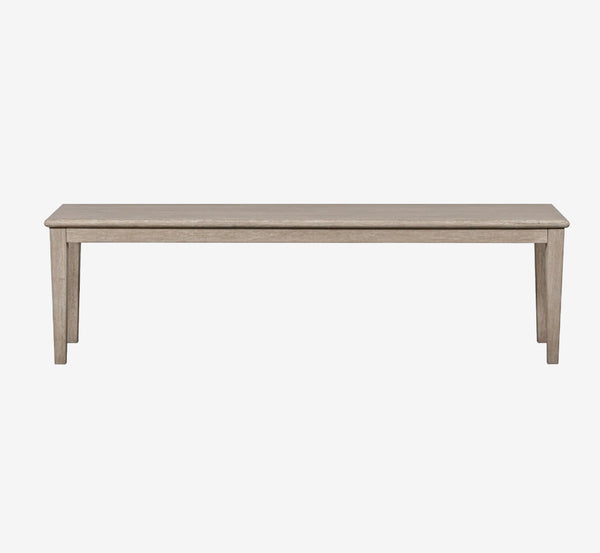Rustic Transitional Wooden Bench - Driftwood Grey Finish Seating for Dining Room and Hallway