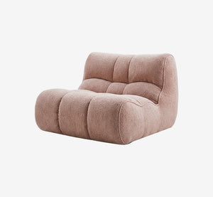 Minimalist Tufted Chenille Floor Sofa | Chubby Armless Lounge Chair