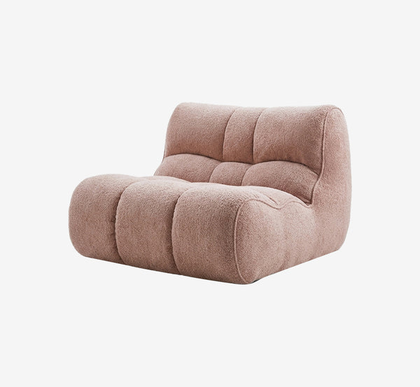 Minimalist Tufted Chenille Floor Sofa | Chubby Armless Lounge Chair