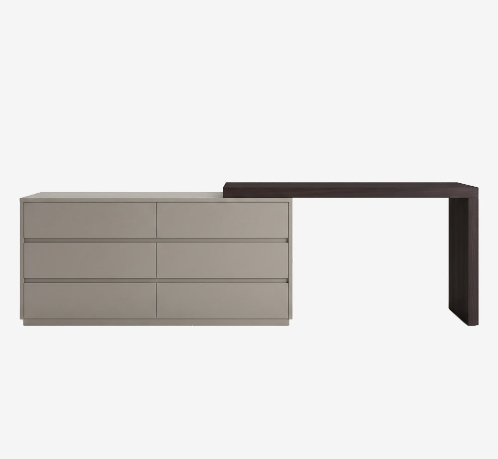 Two-Tone Adjustable Vanity Desk & Storage Cabinet Combo for Bedroom