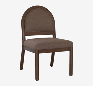 Mid-Century Modern Solid Wood Dining Chair - Arched Upholstered Backrest Side Chair with Walnut Finish