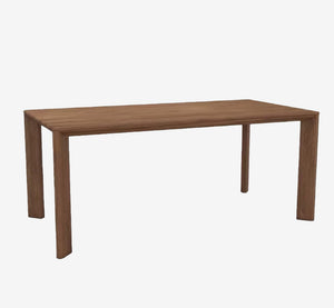 Modern Minimalist Walnut Dining Table - 1.8M Rectangular Solid Wood Style Table with Rounded Edges