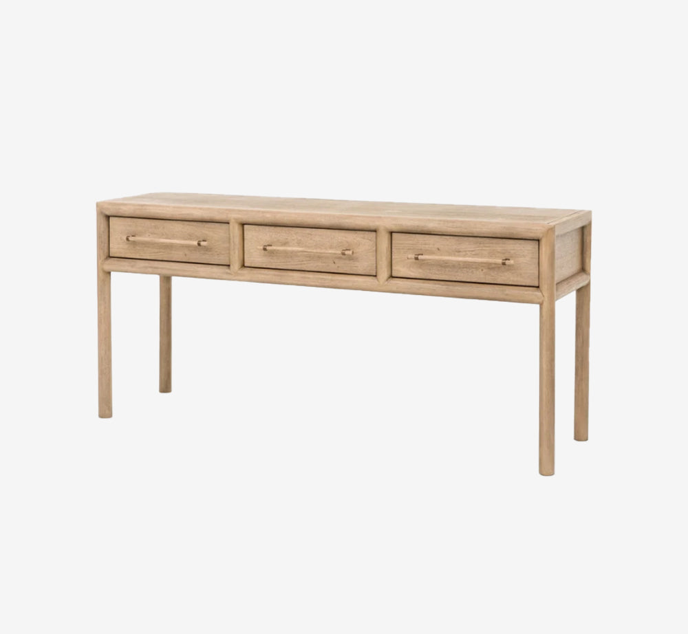 Dorsey 66" Acacia Wood 3-Drawer Console Table | Fully Assembled