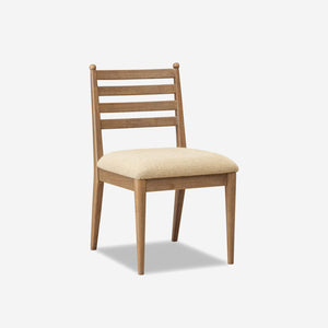 Modern Farmhouse Wooden Dining Chair, Slat Back Upholstered Side Chair for Various Interior Styles