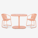 Modern Metal Outdoor Bistro Set – 3-Piece Patio Dining Set with Oval Table & Chairs