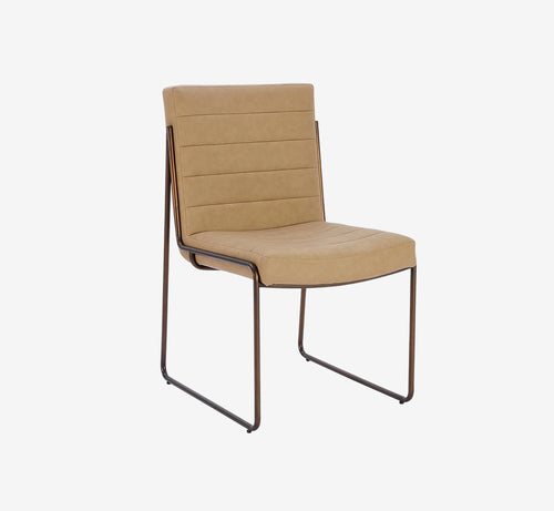 Madison Metal Frame Dining Chair in Honey Synthetic Leather