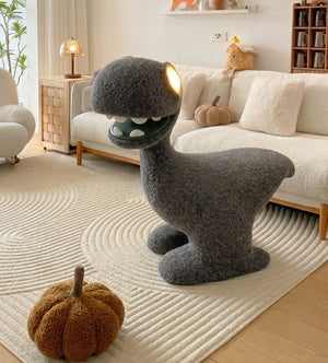 Cute Grey Felt Dinosaur