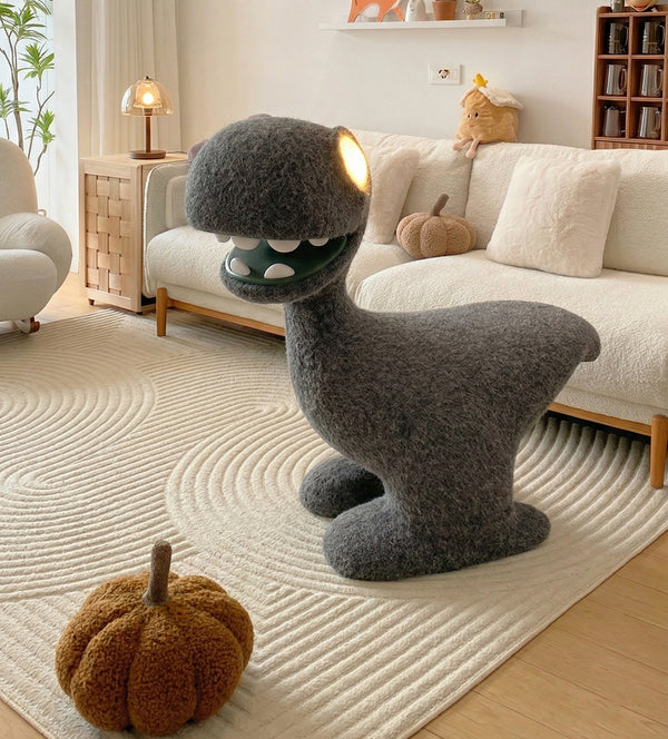 Cute Grey Felt Dinosaur