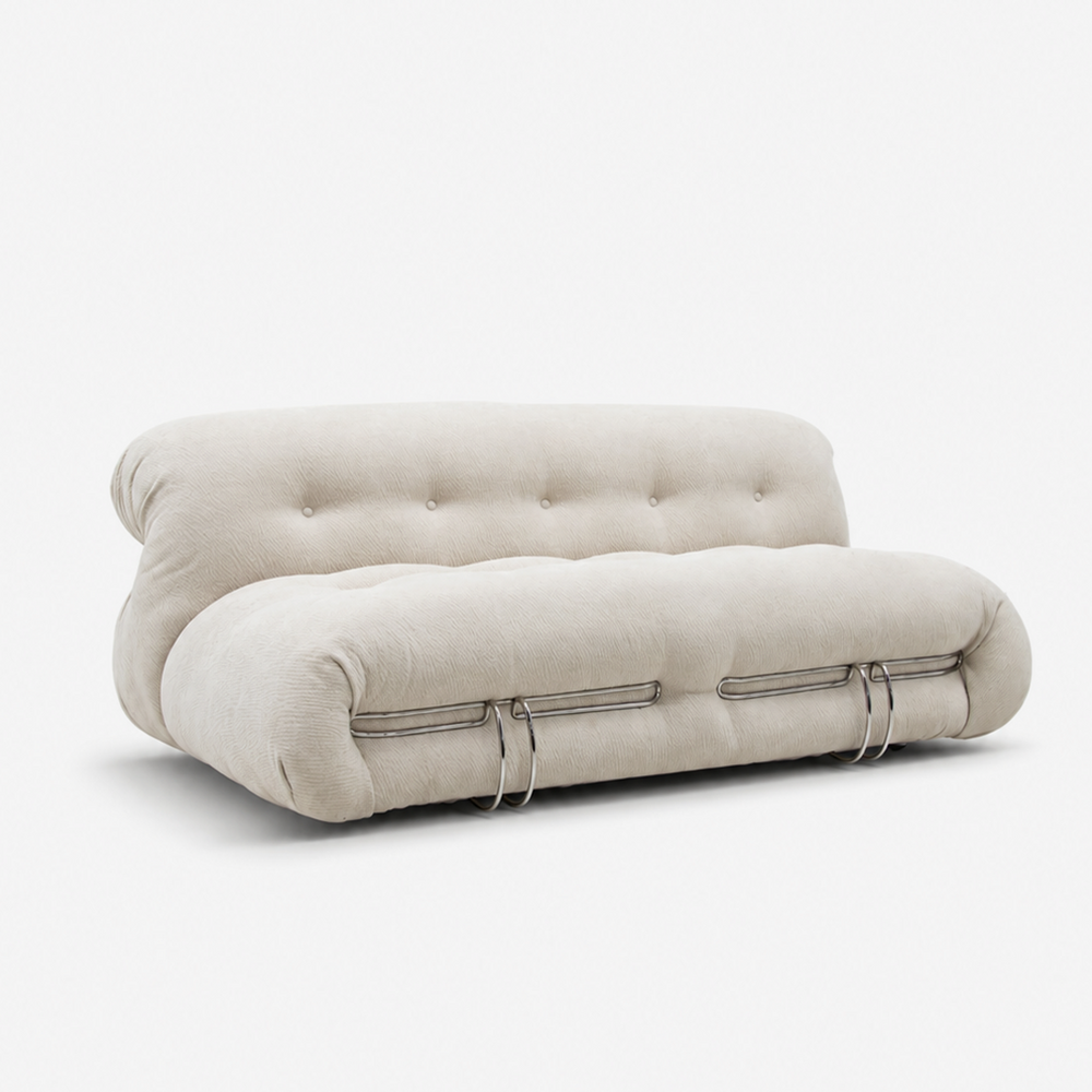 Modern Oversized Lounge Sofa with Metal Frame – Sculptural Upholstered Couch