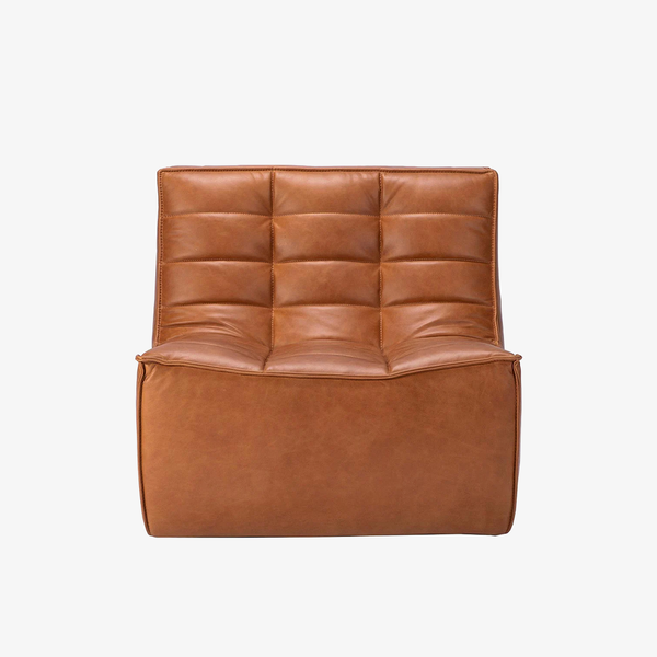 Modern Modular Oil Wax Fabric Accent Chair – Deep Seat Tufted Lounge Chair