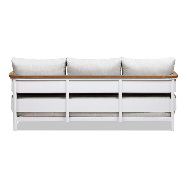 Rhodes 2pc Teak & Aluminum Outdoor Sofa and Coffee Table Set