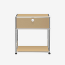 ModuSteel 1-Drawer Modern Nightstand with Open Shelf