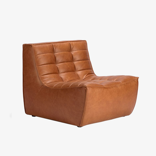 Modern Modular Oil Wax Fabric Accent Chair – Deep Seat Tufted Lounge Chair