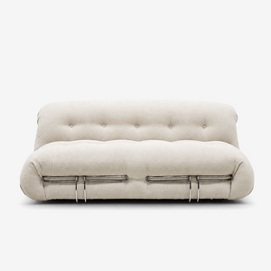 Modern Oversized Lounge Sofa with Metal Frame – Sculptural Upholstered Couch