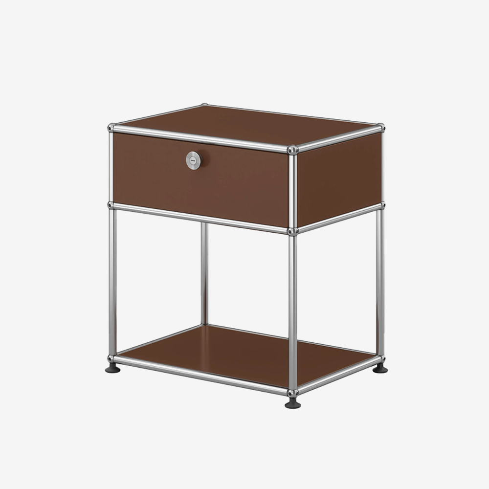 ModuSteel 1-Drawer Modern Nightstand with Open Shelf