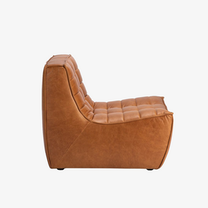 Modern Modular Oil Wax Fabric Accent Chair – Deep Seat Tufted Lounge Chair