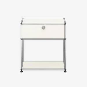 ModuSteel 1-Drawer Modern Nightstand with Open Shelf