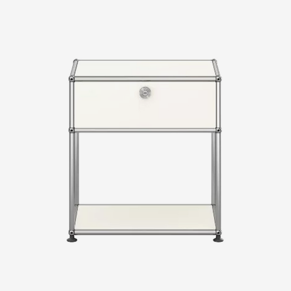 ModuSteel 1-Drawer Modern Nightstand with Open Shelf