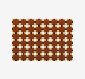 Gorman Mid-Century Modern Geometric Grid Area Rug | Retro Checkerboard Carpet