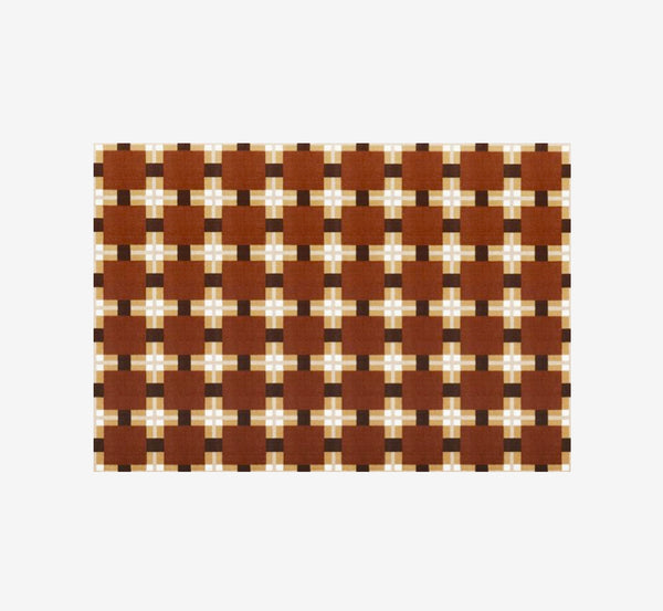 Gorman Mid-Century Modern Geometric Grid Area Rug | Retro Checkerboard Carpet