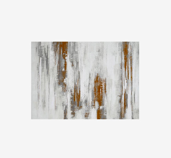 Luxury Abstract Terracotta & Gray Area Rug | High-Low Textured Pile