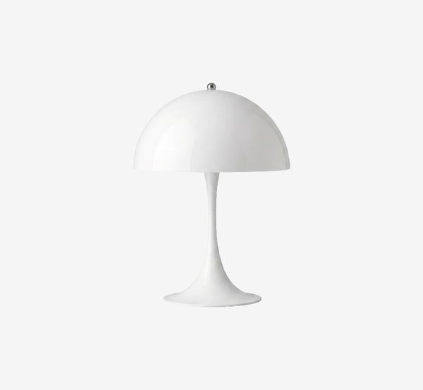Mid-Century Space Age Dome Bedside Lamp with Metal Hardware & Acrylic Shade