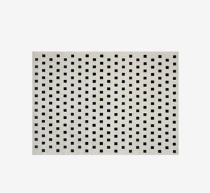 Carlin Modern Minimalist Black Grid Area Rug | Geometric High-Low Carpet