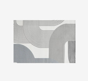 Chris Modern Abstract Line Art Area Rug | High-Low Textured Geometric Carpet