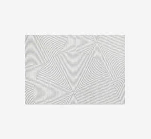 Modern Abstract Flowing Line Textured Area Rug | High-Low Pile Cream Carpet