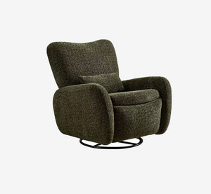 Modern Minimalist Down-Filled Power Recliner Chair | Chenille Swivel Accent Sofa