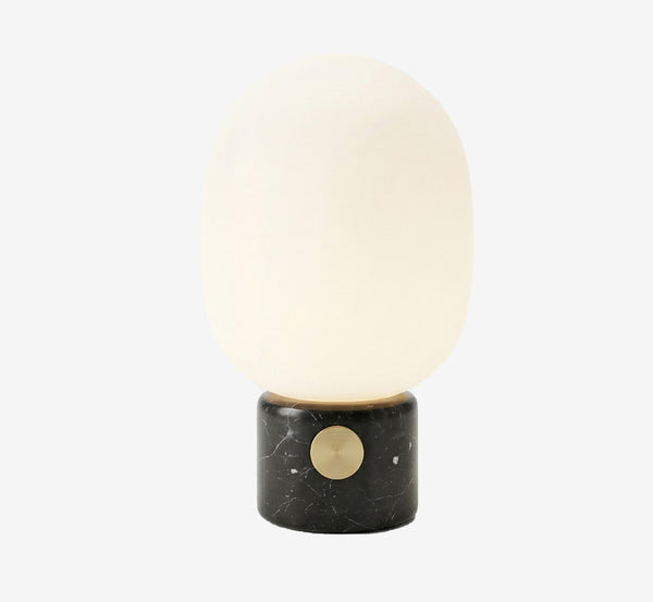 Modern Scandinavian Black Marble Table Lamp - Dimmable Ambient Lighting for Bedside, Living Room & Office