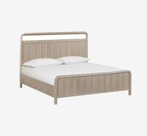 Coastal Shiplap Solid Wood Platform Bed in Cerused Oak
