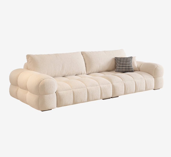 Contemporary Segmented Plush Fleece Lounge Sofa with Solid Wood Frame（JUXMQ1177)