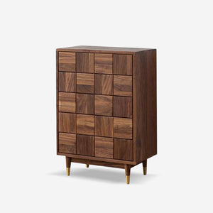 Black Walnut Solid Wood Five-Drawer Side Cabinet