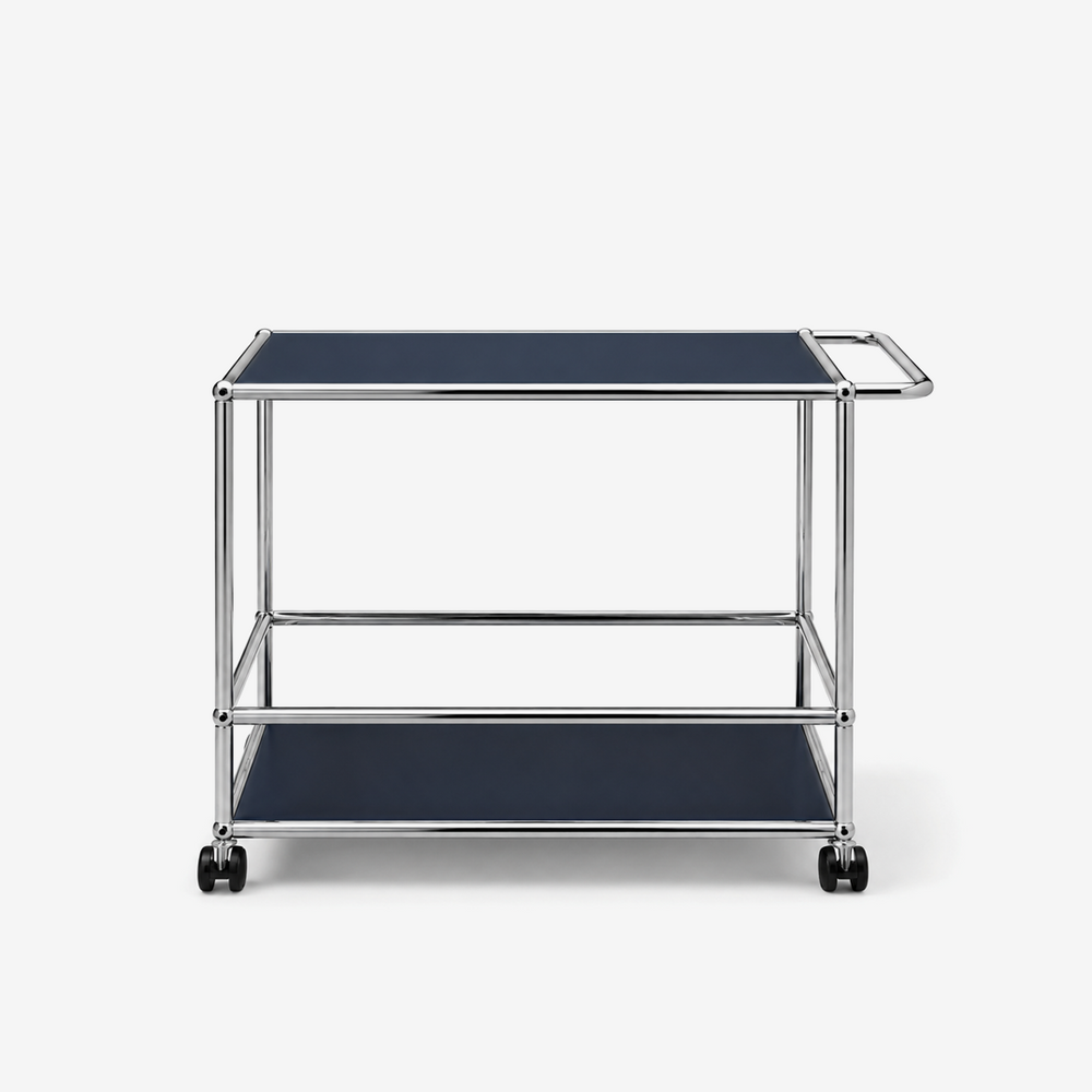 ModuSteel Modern Two-Tier Rolling Bar Cart