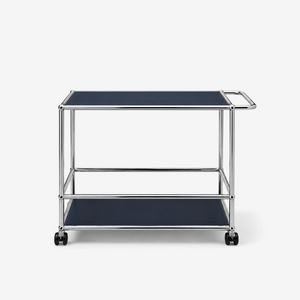 ModuSteel Modern Two-Tier Rolling Bar Cart