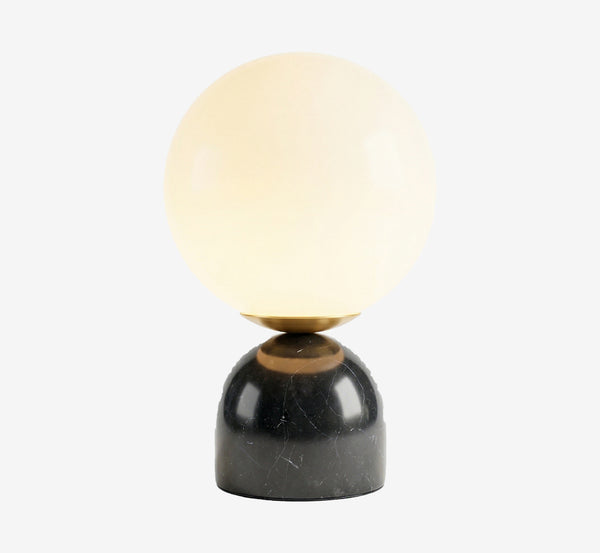 Modern Marble Table Lamp with Opal Glass Globe - Minimalist Nightlight