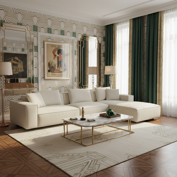 Boxy Modern L-Shaped Sofa