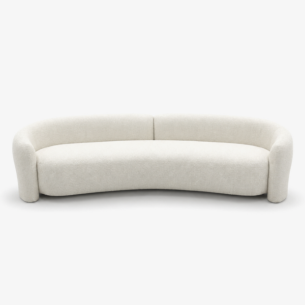 Modern Curved Upholstered Sofa – Sculptural Living Room Couch