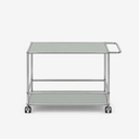 ModuSteel Modern Two-Tier Rolling Bar Cart