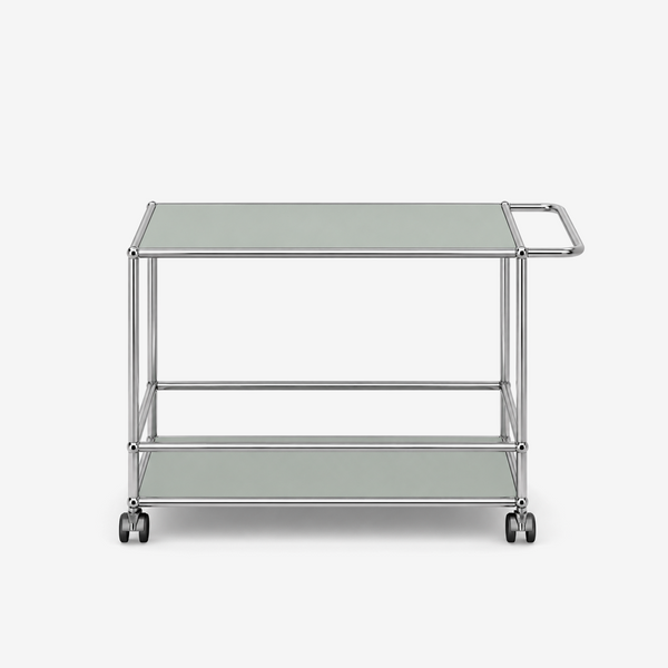 ModuSteel Modern Two-Tier Rolling Bar Cart