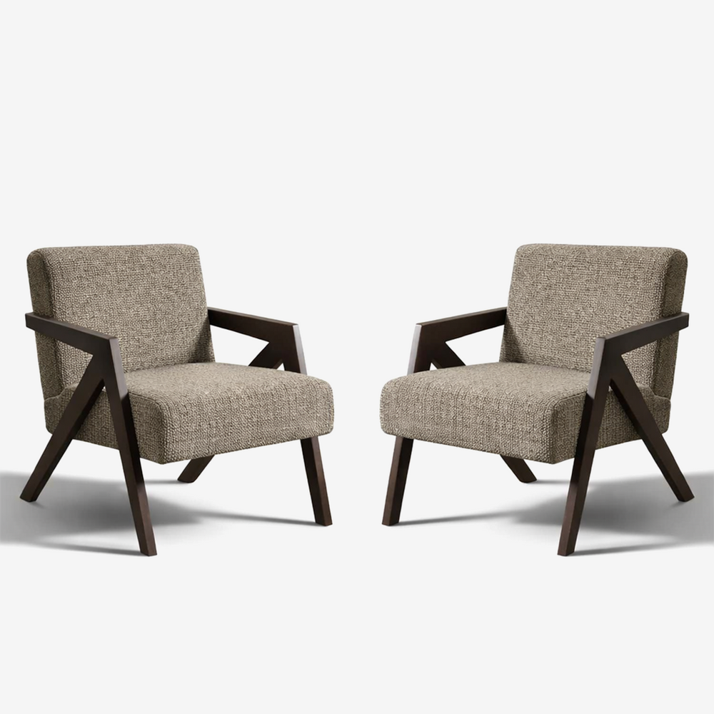 Solid Wood Armrest Lounge Chair