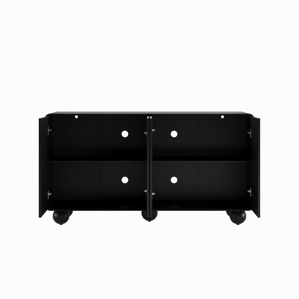 59'' Sideboard Buffet Cabinet with Storage,TV Console with Curved Profile Design,Accent Credenza Large Console Table for Dining Room, Kitchen, and Living Room