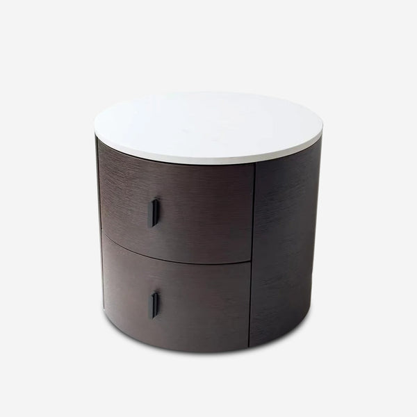 Minimalist Cylindrical Two-Drawer Nightstand