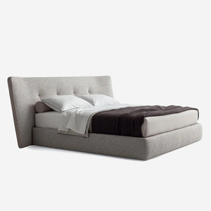 Modern Upholstered Bed with Curved Headboard