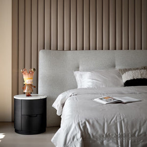 Modern Upholstered Bed with Curved Headboard