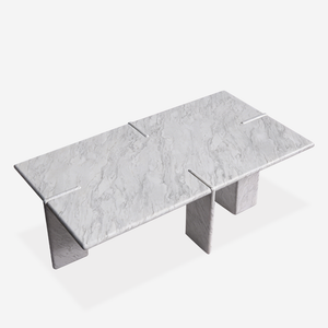 Sleek Marble-Top Inset-Leg Coffee Table