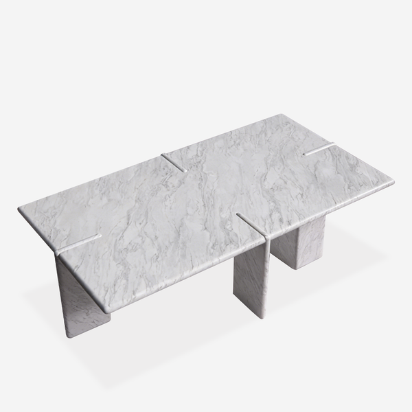 Sleek Marble-Top Inset-Leg Coffee Table