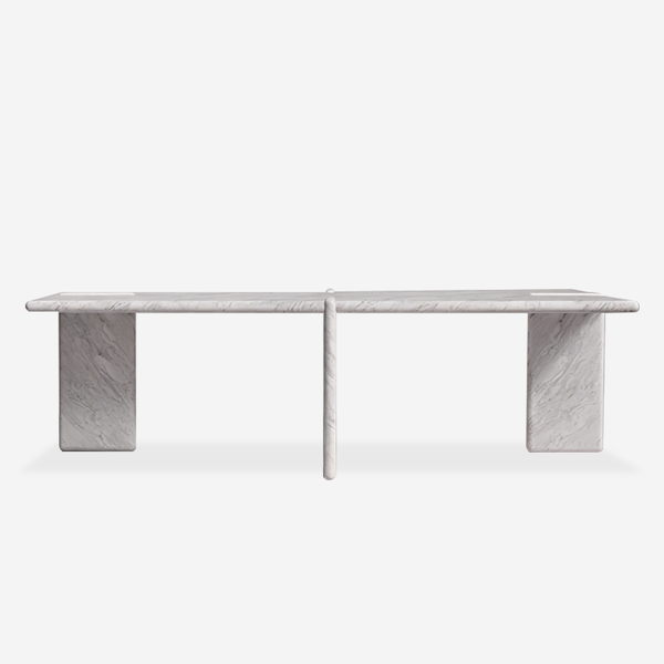 Sleek Marble-Top Inset-Leg Coffee Table