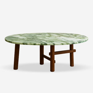 Emerald Green Marble Oval Dining Table